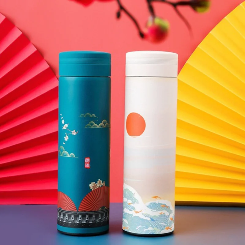 

Guochao, стильная термосохраняющая чашка, Женская китайская чашка в стиле Харадзюку для проточной воды, чашка для чая с фильтром, чашка для пары...