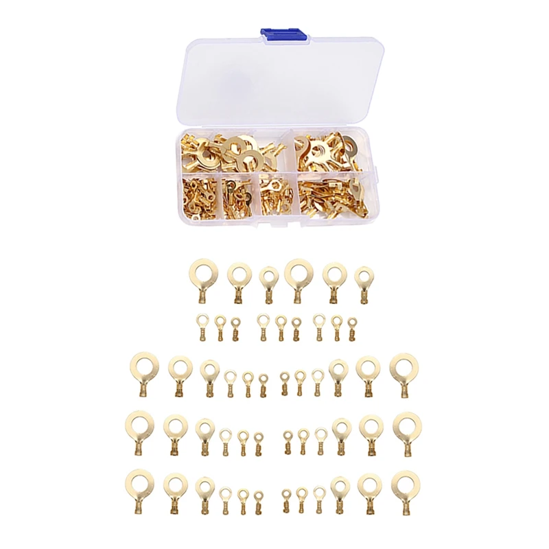 

150PCS M3/M4/M5/M6/M8/M10 Ring Lugs Ring Eyes Copper Crimp Terminals Cable DIY Assortment Kit