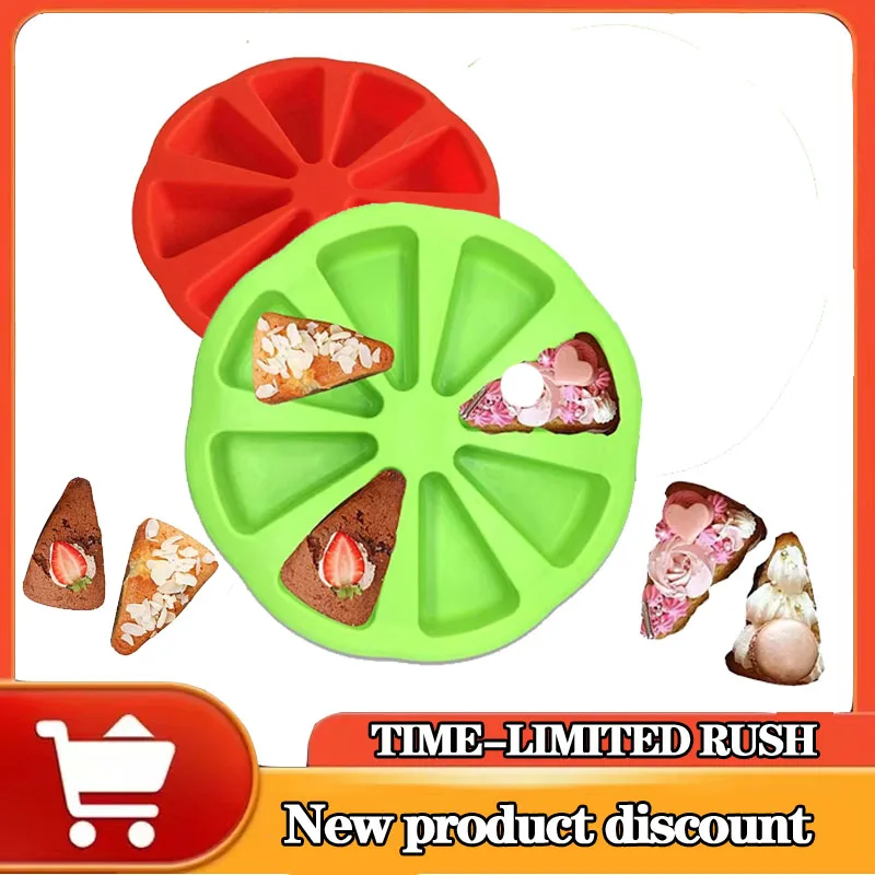 8-Cell Pizza Silica Gel Mold Can Be Used as Cake Bread Non-Stick Bread DIY Baking Cake Mold for Repeated use
