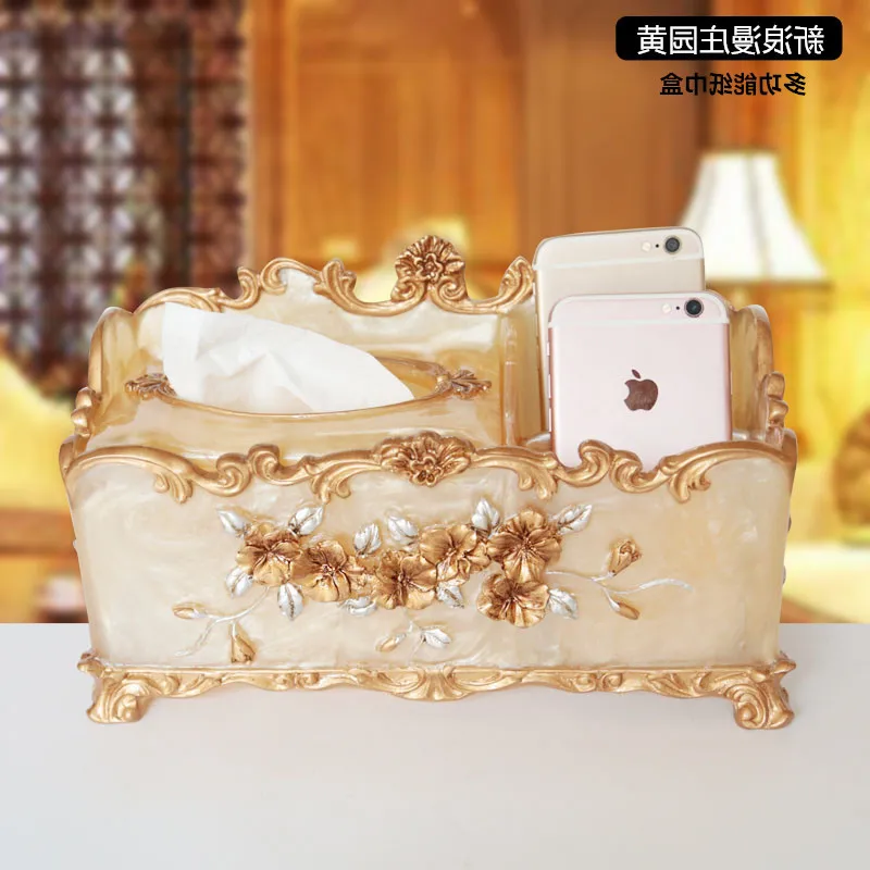

European Creative Multifunctional Towel High-end Household Living Room Paper Drawing Box Remote Cont