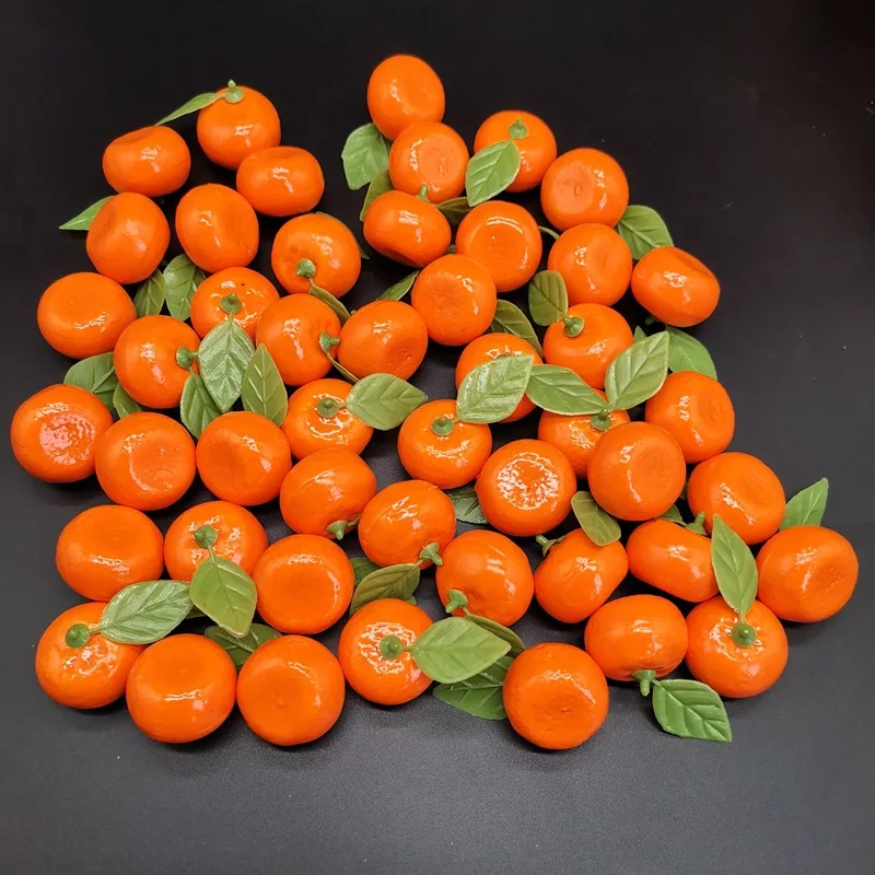 

Simulated Fruit Foam Orange with Leaves Small Kumquat False Sugar Orange Model Home Decoration Photo Props