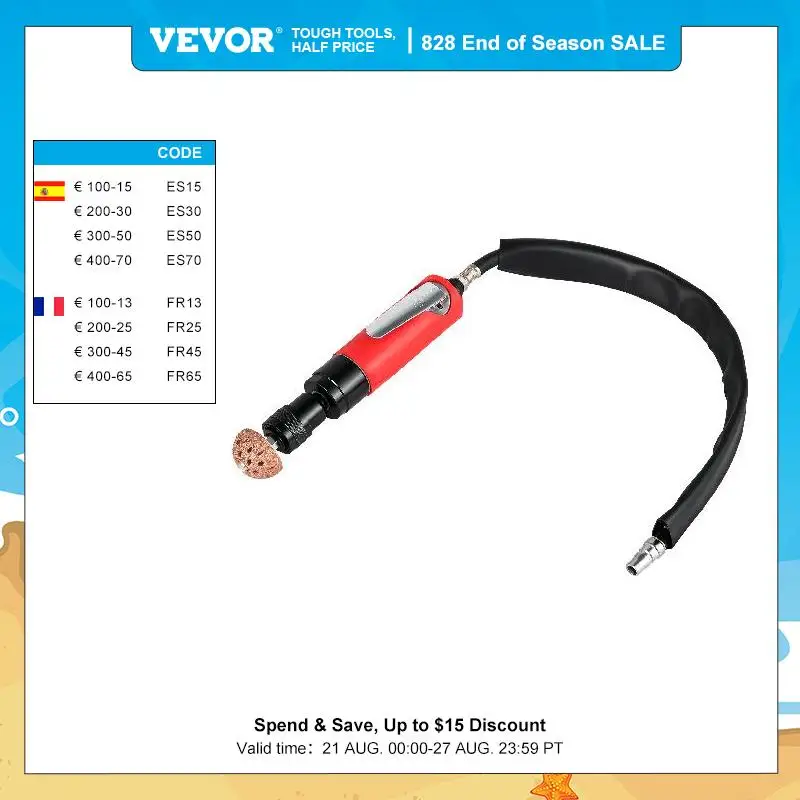 VEVOR Pneumatic Buffing Tool Air Tire Buffer Repair Grinder Tool 2500 RPM Speed 90 PSI Pressure for Tire Grinding and Polishing