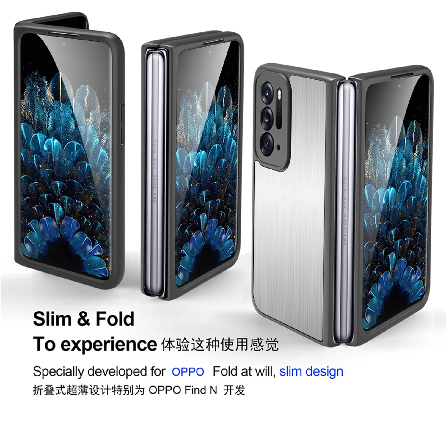 

Luxury Stainless Steel Phone Case For OPPO Find N Case Shockproof Soft Bumper Metal Case OPPO Find N Cover