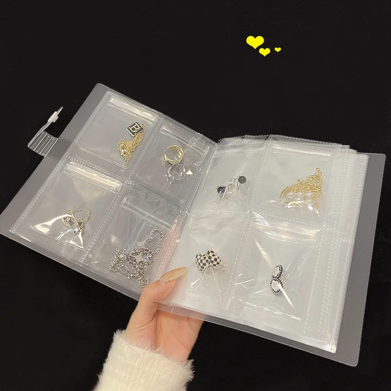 

Anti-oxidation Jewelry Storage Bag Desktop Drawer Organizer Transparent Necklace Bracelet Ring Holder Ziplock Bag Storage Album