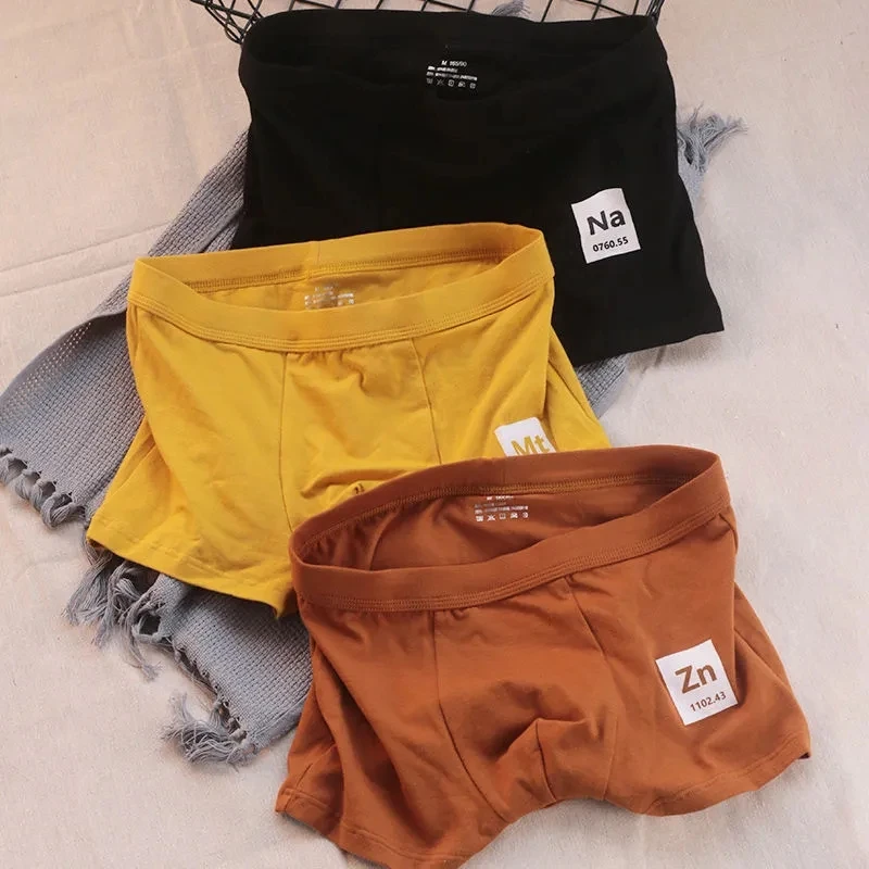 2023 Fashion Men Breathable Soft Simple Boys Underpants Underwear With Flat Bottom Boyfriend Cotton Modal Solid Alphabet