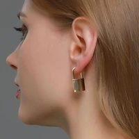 aporola 2022 fashion womens set key lock cartilage piercing earrings punk style four piece lock stud ear studs gift jewelry