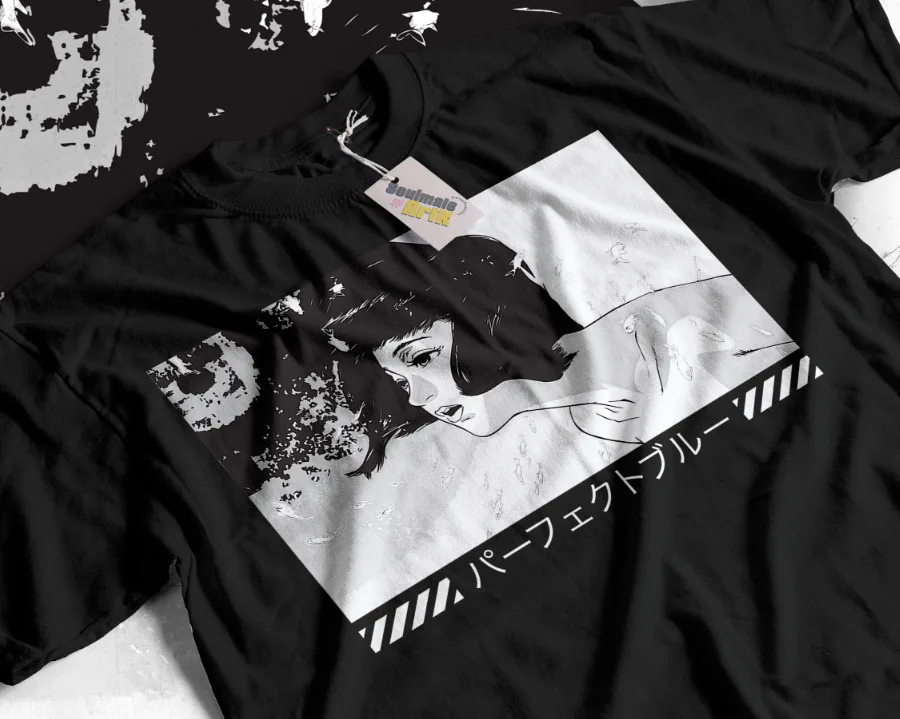 Идеальная синяя футболка Mima Kirigoe женский свитер мягкая унисекс с аниме ужасами