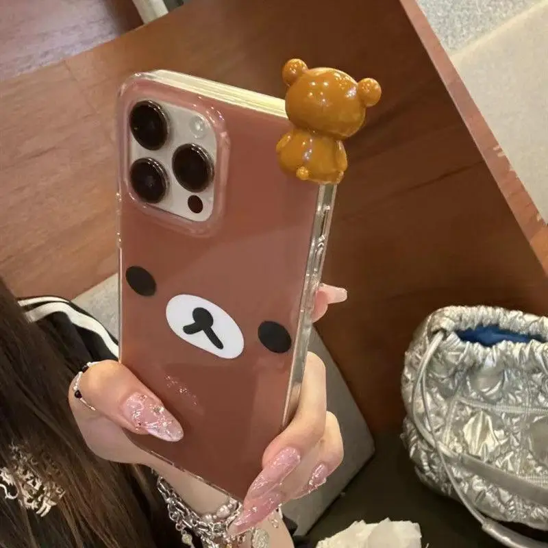 Новинка Kawaii Rilakkuma мобильный телефон Shell Iphone15/14/13/12Promax/14/13/12/11Xsmax мягкая оболочка Anti