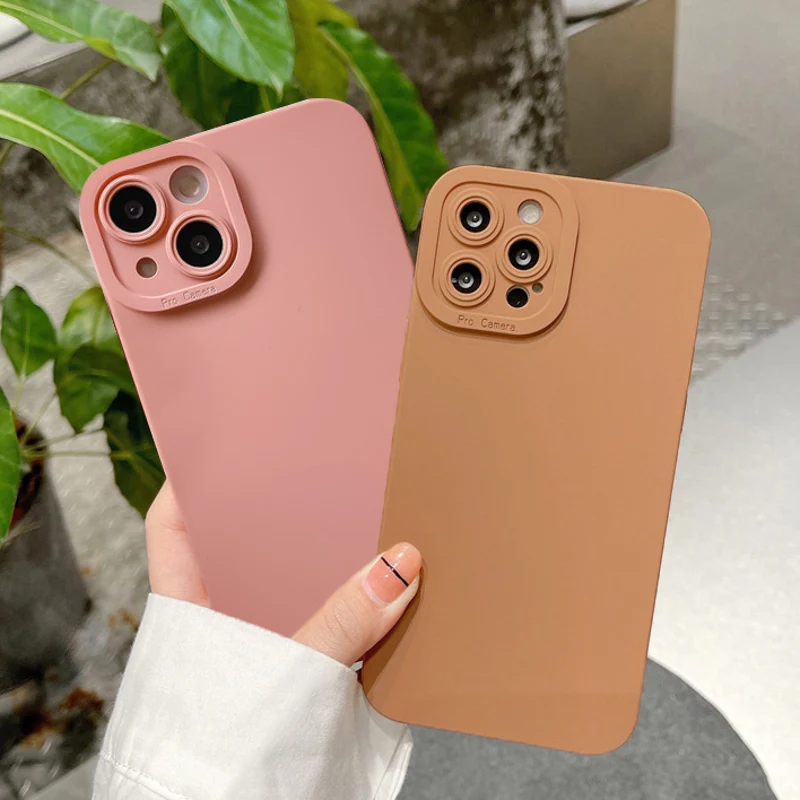 

Candy Color Soft Silicone Phone Case For iPhone 13 12 11 Pro Max 7 8 Plus X XR XS Max SE 2020 Camera Protection Shockproof Cover