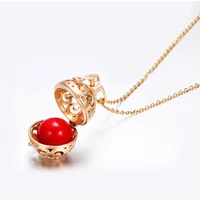yw gairu multicolor round aromatherapy ball hollow bell pendant fashion lucky party copper necklace for women 2022 jewelry