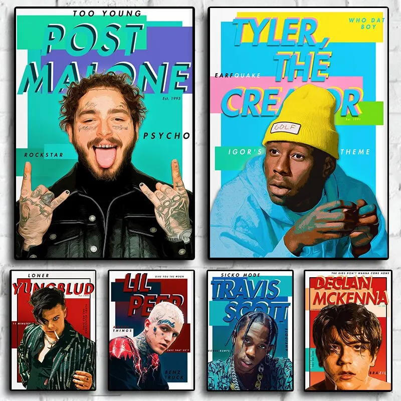 Kanye West хип-хоп икона холст печать высокое качество Настенное искусство для