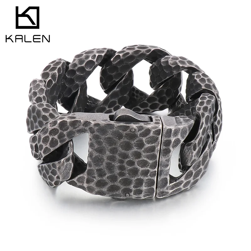 

Kalen Punk Link Chain Bracelet 32mm Men's Stainless Steel Bracelet Fashion Jewelry Gift