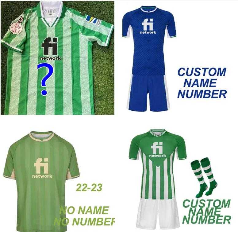 

Футбольная майка 22 23 betis Home and Away, Трикотажная майка Хоакин БАРТРА, кантейл FEKIR 2021 2022, для взрослых и детей, Футбольная майка на заказ