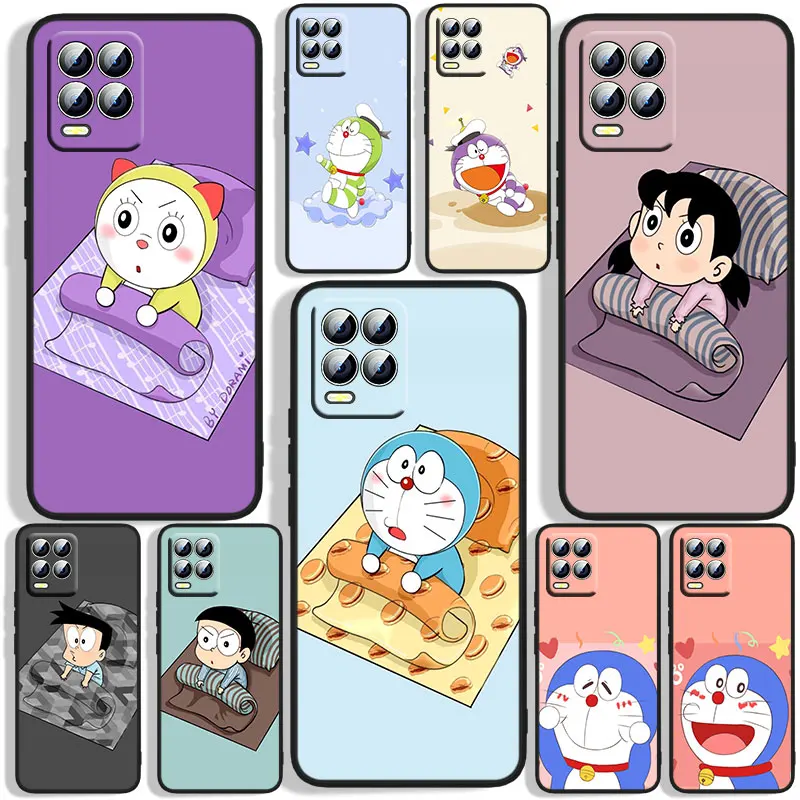 

Cute Cartoon Doraemon Phone Case For OPPO Realme C2 C3 C11 C20 C21 C21Y Q3S Q5i X2 X3 GT Neo2 GT2 GT Neo3 Pro Black Silicone