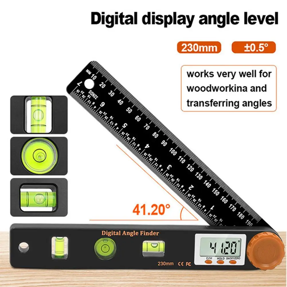 

4 In1 Adjustable Combination Right Angle Ruler 45 / 90 Degree with Bubble Level Gauge Measuring Tools for Woodworking dropship