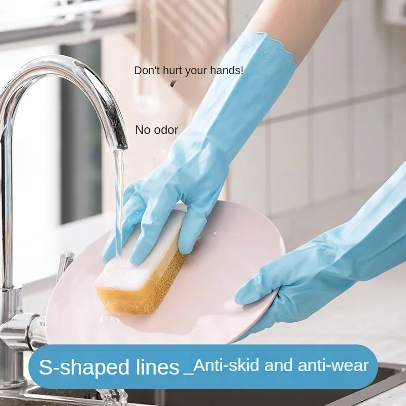 

CHAHUA Dishwashing Gloves Long Sleeve Kitchen Household Cleaning Bowl Durable Household Cleaning Laundry Waterproof Rubber Thin