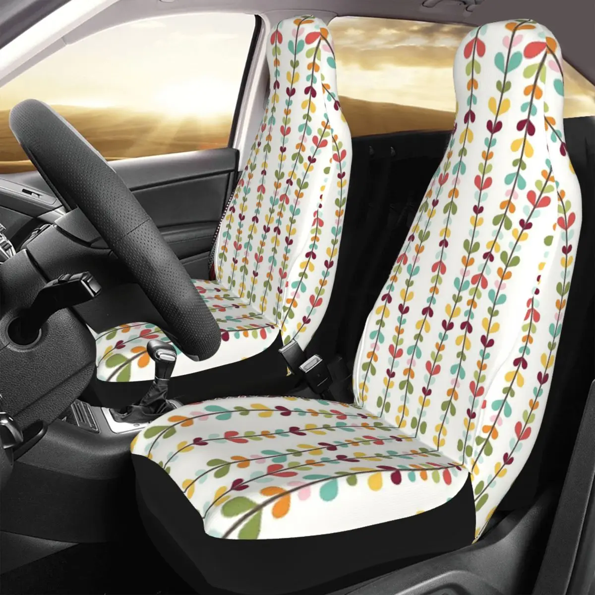 

Orla Kiely Universal Car Seat Cover Four Seasons Women Leaf Colorful Car Seat Mat Polyester Seat Protector