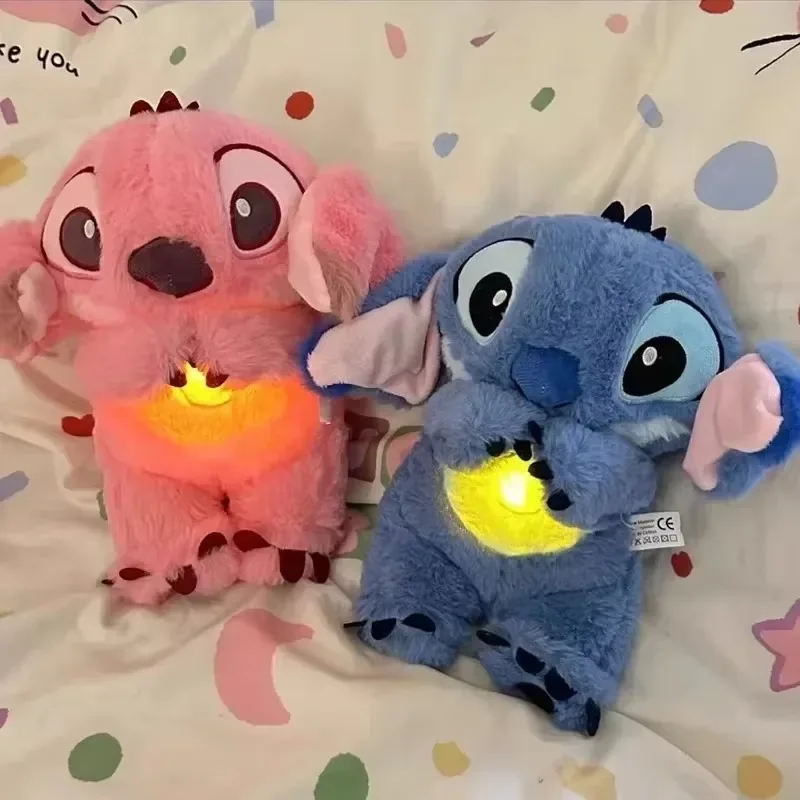Disney Breathe Led музыкальная плюшевая кукла AuthenticStitch Ears Can Move. Фигурка Lilo Stitch DollBaby Спящая