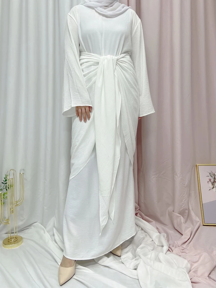 MD 2022 Рамадан Abayas для женщин мусульманская мода с длинным рукавом Молитвенное платье Дубай Турция Кафтан женская одежда Djelaba Femme
