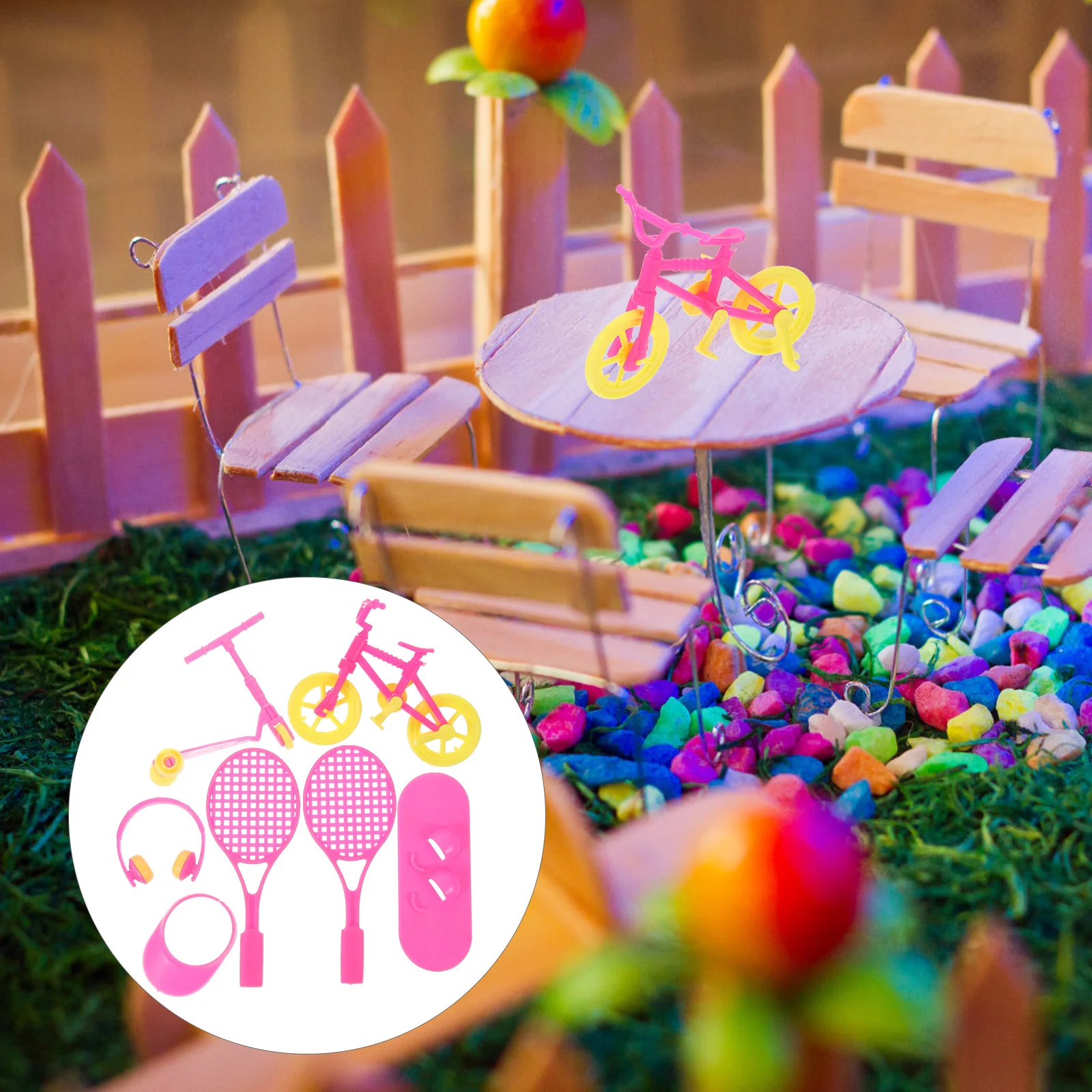 

Travel Accessories Mini Toy Playset House Suitcase Pretend Sports Decorations Plastic Outdoor