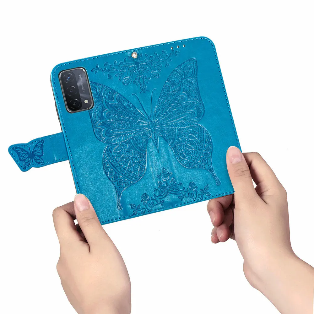 Butterfly Flip Case for OPPO A57S Luxury Case Back Shell A78 A77 A96 A76 A57 S A54 A94 A16S A54S A53 A17 K A 57 36 A74 54 Funda