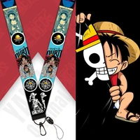 Luffy Keychain One Piece Anime Trinkets Accessories Phone Charm Work Card Bag Backpack Lanyard Cartoon Women Jewelry Men Gift
