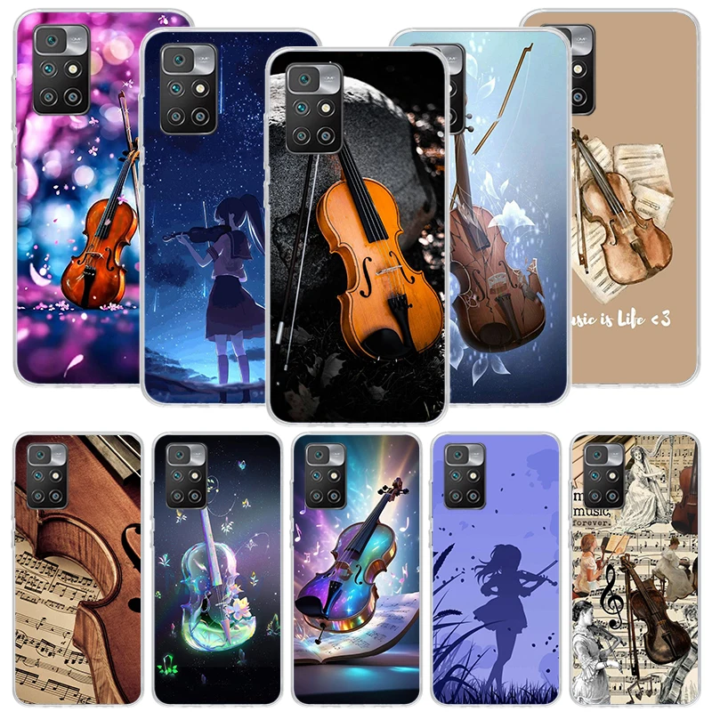 Чехол для телефона с музыкальной скрипкой Xiaomi Redmi 12 12C 10 10C 9 9C 9A 9T 8A 8 7A 7 6A 6 Pro K70 K60 K40