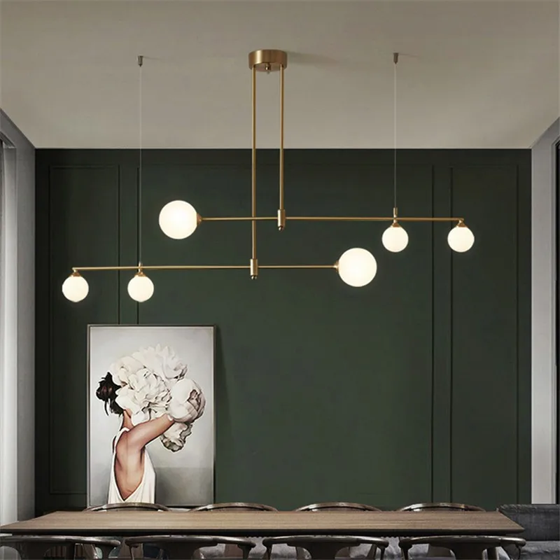 

Nordic bauhaus chandelier G9 Gold glass ball lamp for bedroom luxury living room Dining Table Home kitchen island Lighting