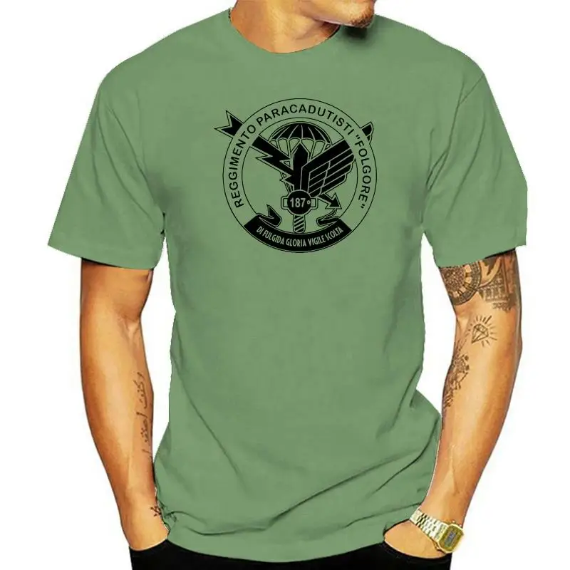

2022 New High Quality Tee Shirt T-Shirt Shirt Regiment paracadutiscti Folgore Motto 187 Summer Cotton T-shirt