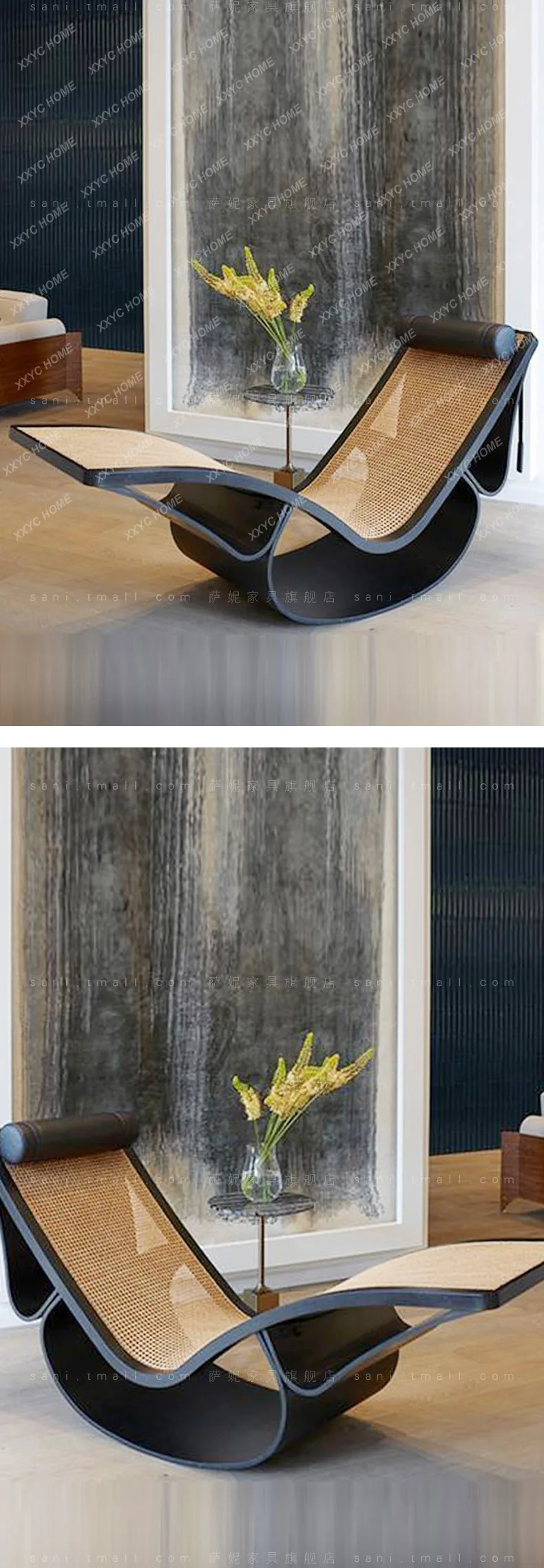 Кресло из ротанга балкон диван отдых бесшумный шезлонг в японском стиле