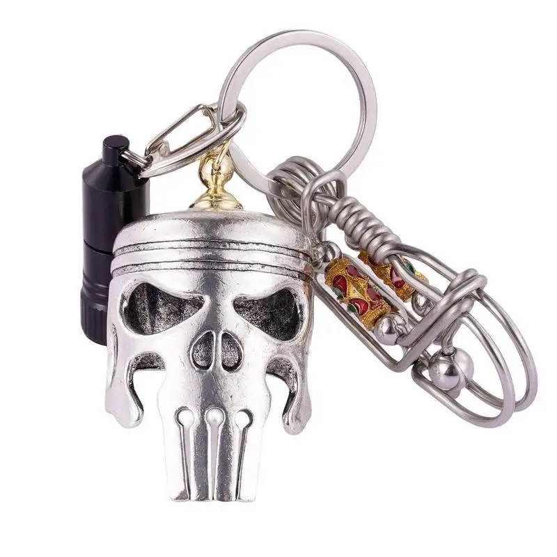 

Piston Art Keychain Skull Keychains Piston Art Pendant Alloy Skeleton Keyring Keychains Keyring With Flashlight And Bottle Op