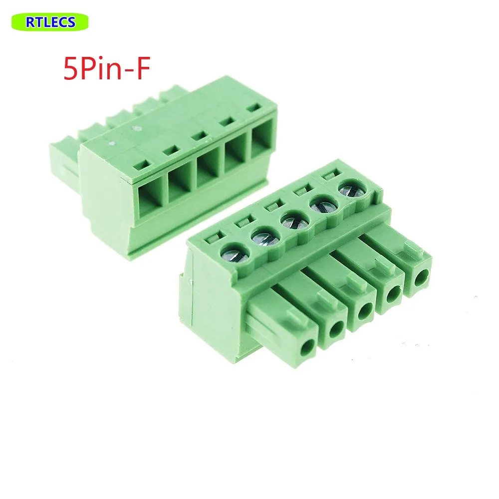 

1000pcs Terminal block 5 poles plug type STR 3.81mm Pitch female 14 to 30 AWG 8A 300V Green 1803604 Rohs New Free shipping