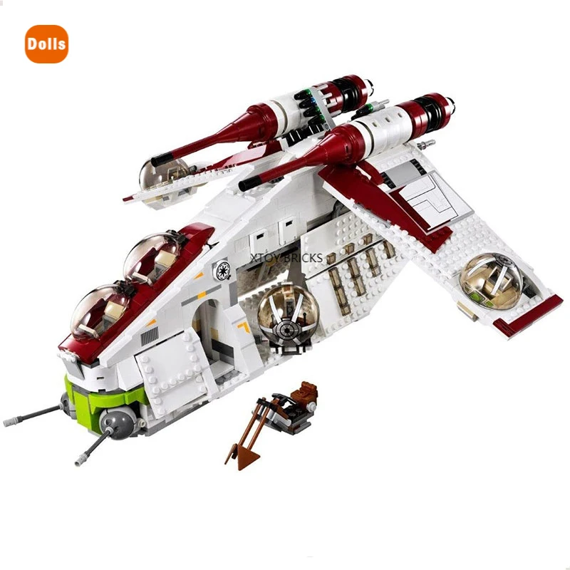 

Republic Gunship Star Series Ship Model Building Blocks Spacecraft Bricks Compatible 75021 Kids DIY Toys Children Birthday Gift