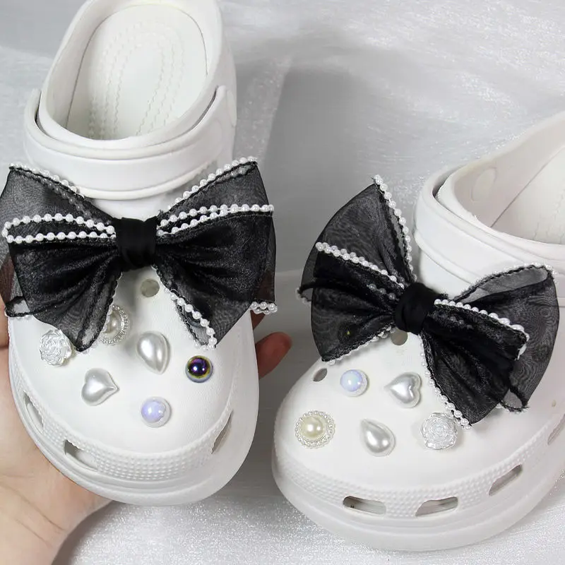 

Luxury Elegant Croc Charms Pearl Flowers Charms for Crocs DIY Butterfly Bowknot Detachable for Crocs Charms Party Girls Gifts