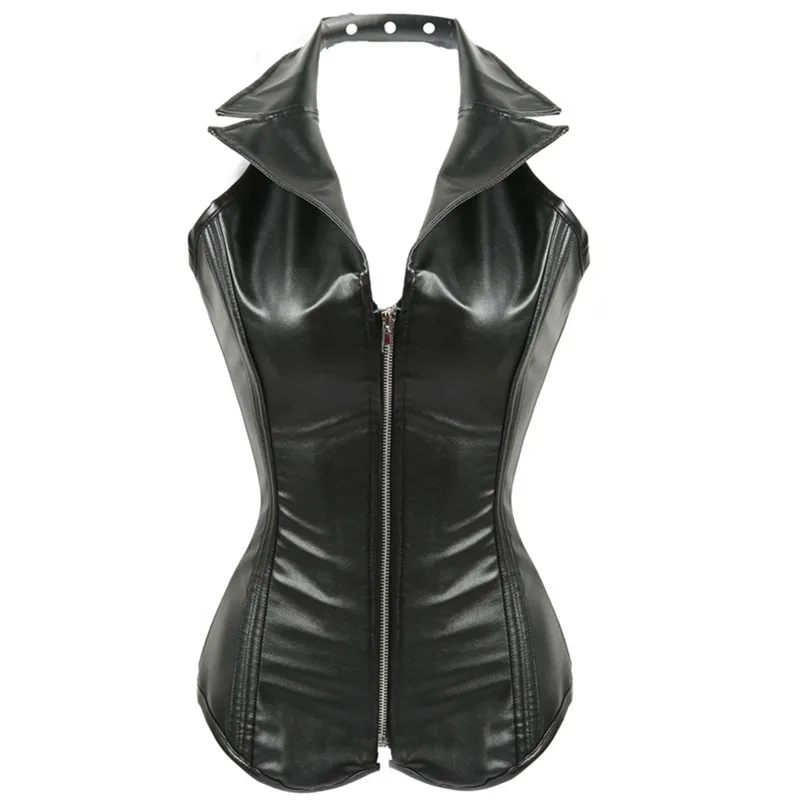 Женский корсет на молнии с поясом в стиле стимпанк