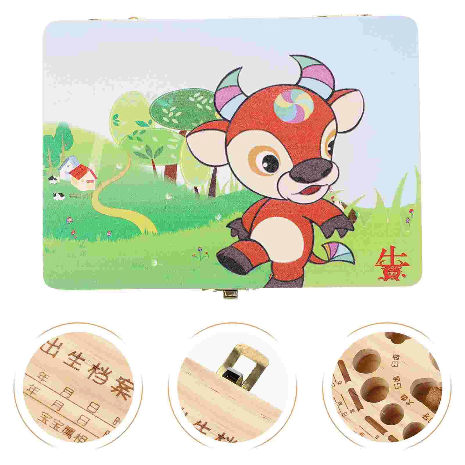 

1 Pc Wooden Durable Portable Teeth Keepsake Box Deciduous Teeth Box for Toddlers Baby Infants