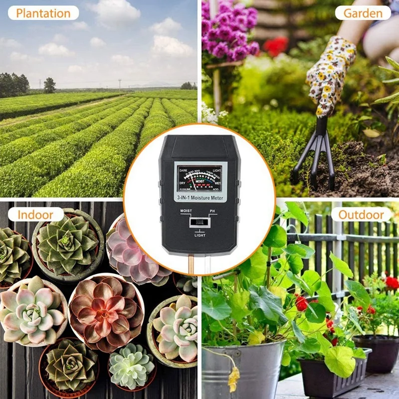 Акция! 2 упаковки 3 в 1 измеритель влажности почвы тестер Ph света инструмент для