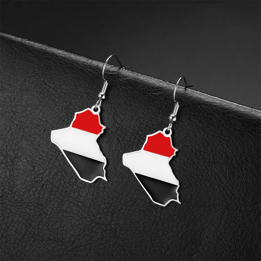 EUEAVAN эмалированные висячие серьги с картой Ирака для женщин модные из