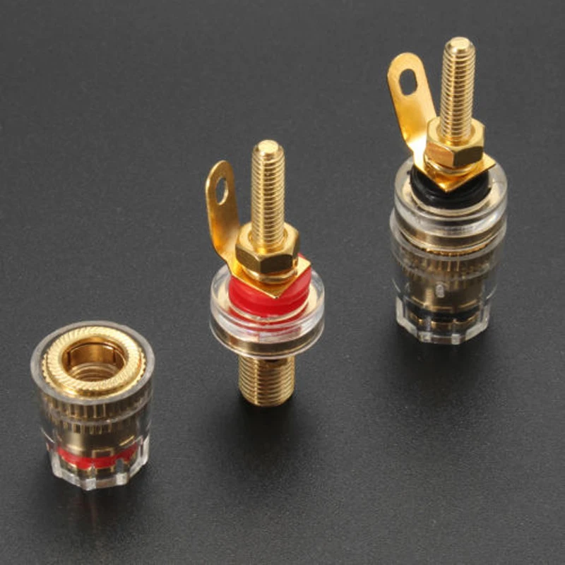 

8pcs/lot 42MM Gold Plated Speaker Terminal Binding Post Amplifier Connector Suitable for 4mm Banana Plug Butt Plug Connector