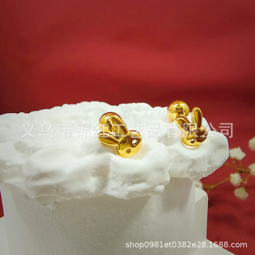 Титановая сталь серьги-гвоздики с резьбой шарик блестящей поверхностью