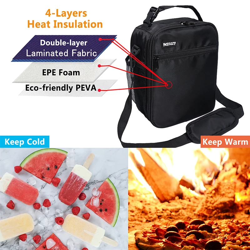 Facecozy Insulated Thermal Picnic Bags Women Men Camping Fridge Cooler Bag Waterproof Portable Lunch Box Tote School FoodStorage