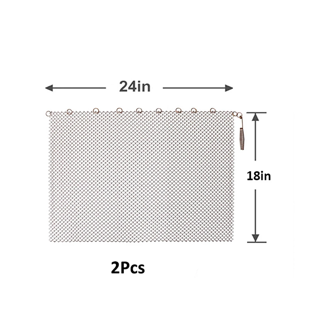

Brand New Net Curtain Fireplace Mesh Screen Curtain Spark Guard Chain 2 Pcs Blocks Sparks Exquisite Decoration