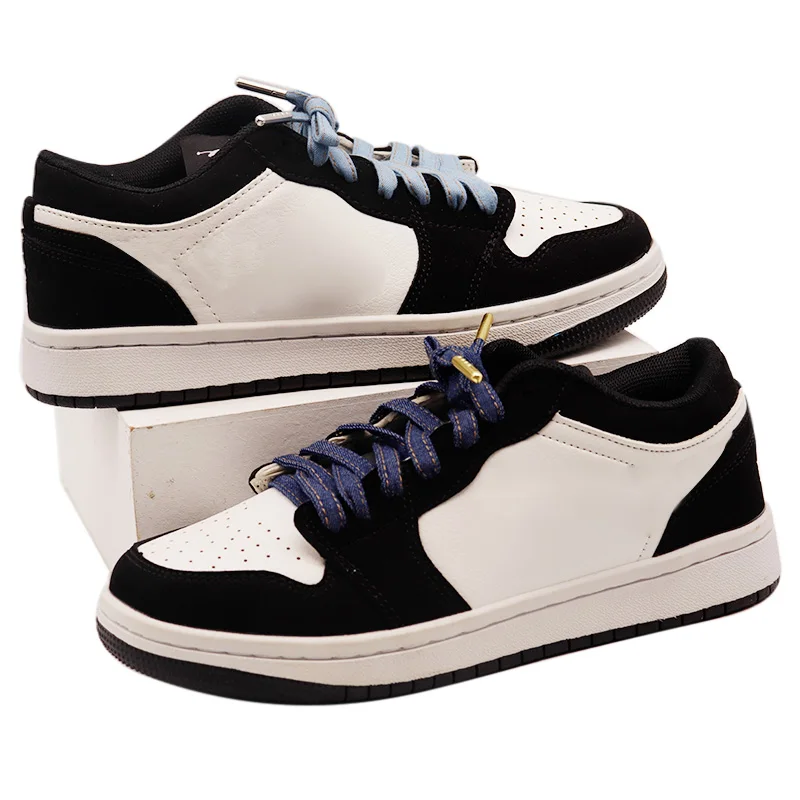 (30Pairs/Lot) Weiou Premium 8mm Width BlackNavyBlue Flat Denim Shoelaces Heavy Duty Wear-resistant Shoe Laces For Sneakers Kicks