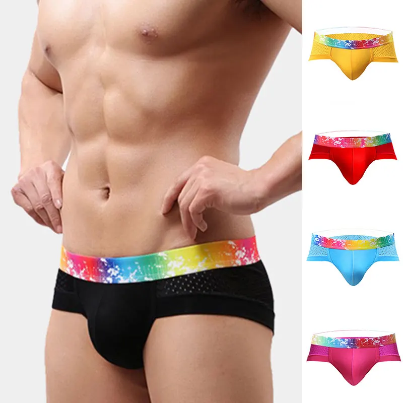 

Men Underwear Modal Sexy Shorts Mesh Breathable Brand Gay Underpants Comfortable Mesh Modal Low Waist Fashion Breathable Briefs