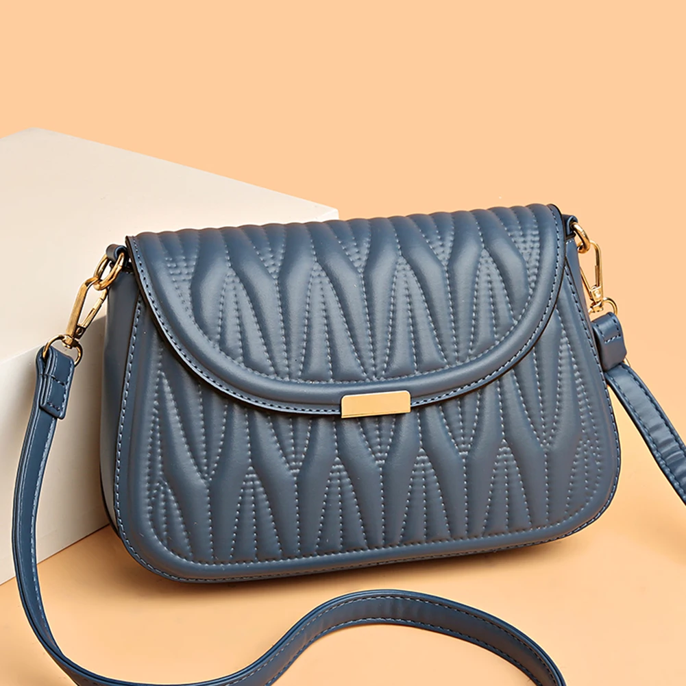 

Модная женская сумка-мессенджер из искусственной кожи с клапаном, дамская сумочка на плечо, маленький Однотонный женский саквояж кросс-бод...