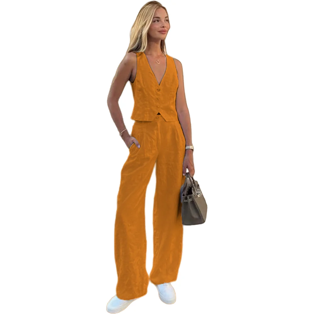 Handcrafted Customizable Summer Linen Vest and Pants 2-Piece Set - Unleash Your Style at Parties, Events, and Casual Gatherings
