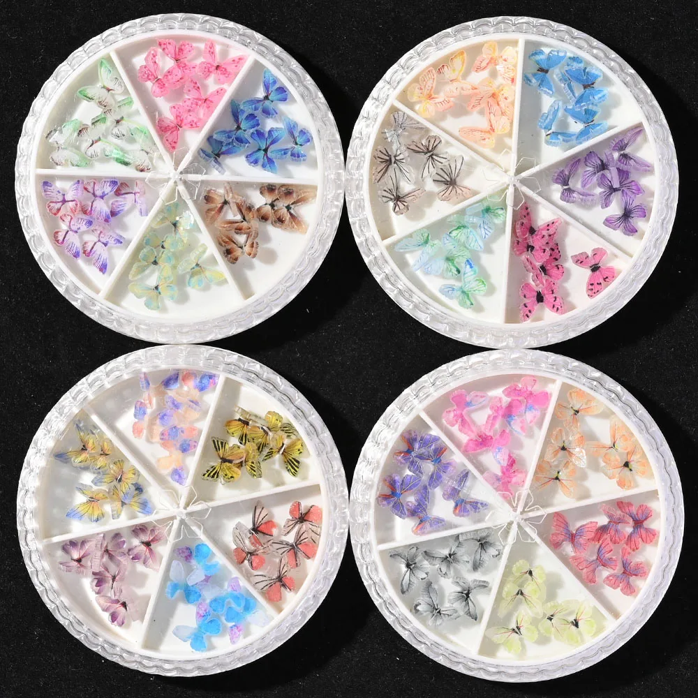 

30pcs 3D Acrylic Painted Butterfly Nail Art Charm Rhinestones Colorful Butterfly Decoration DIY Manicure Design Accessories #ZP1