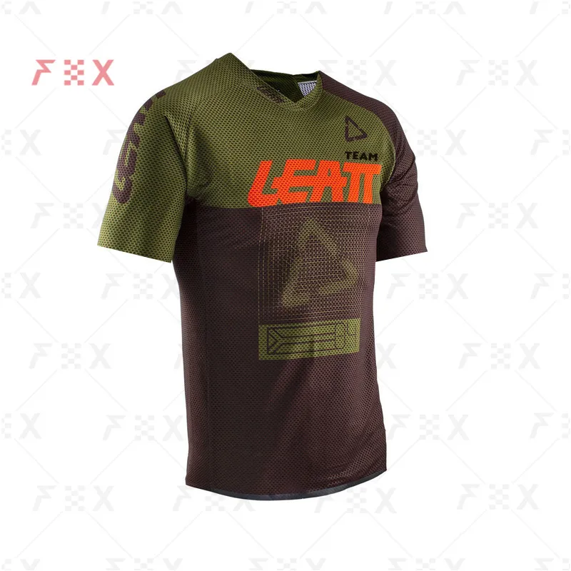 

2021 Men Downhill T-shirt Short Sleeve Mountain Bike Jersey Camiseta Enduro Mtb Shirt DH Mx Moto Jersey Motocross TEAM LEATT Mtb