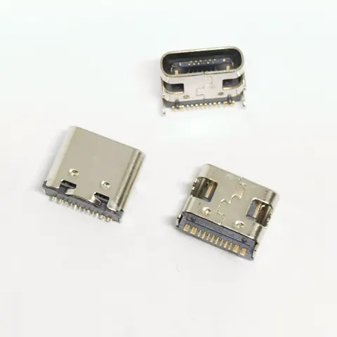 10-100 шт., USB Type C женский 16-контактный телефон зарядное устройство порт для зарядки PCB разъем USB C четырёхфутовый разъем