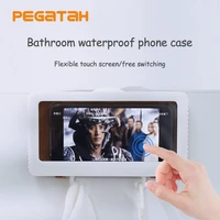 phone holder waterproof phone box holder chase storage case free punching bathroom waterproof shower watching holder